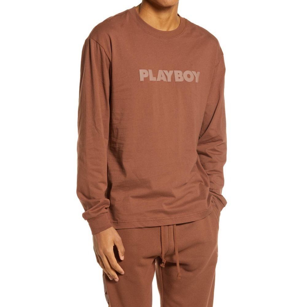 New PacSun Playboy Haus Puffy Logo Crewneck Long Sleeve T-Shirt Men's Size L